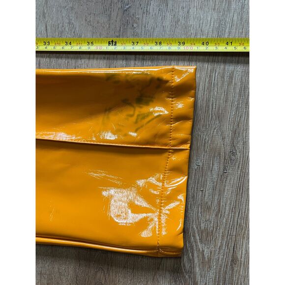 NWT THE RAGGED PRIEST Orange Patent Vinyl Cracker Pants Trousers Women's Size 8 - Picture 11 of 16